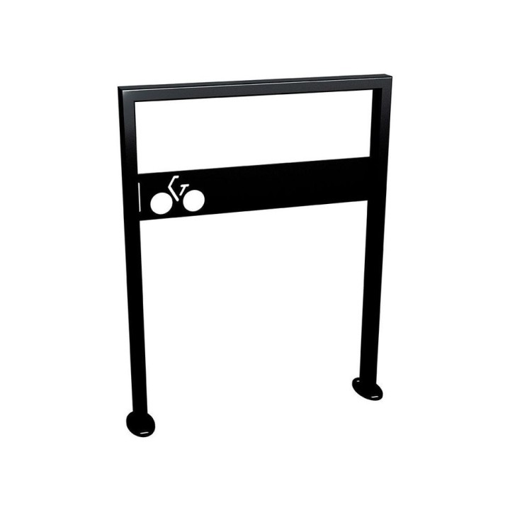 Appui vélos Milan Procity - 50 x 30 mm - Avec tôle signalétique - Peint/galva - Sur platines - Noir foncé