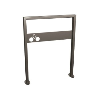 Appui vélos Milan Procity - 50 x 30 mm - Avec tôle signalétique - Peint/galva - Sur platines - Gris Procity