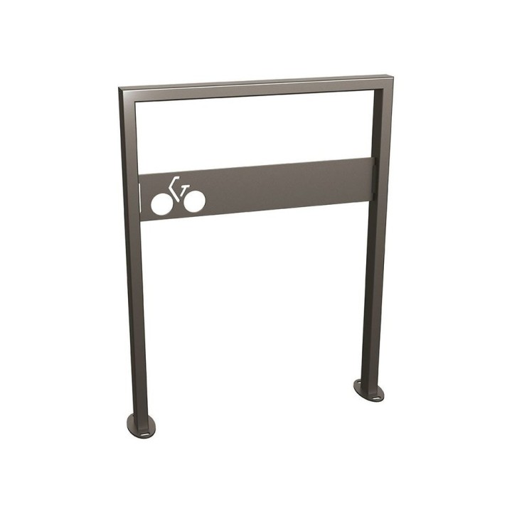 Appui vélos Milan Procity - 50 x 30 mm - Avec tôle signalétique - Peint/galva - Sur platines - Gris Procity