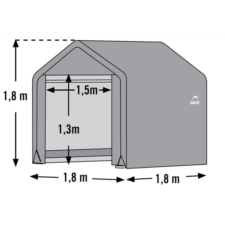 Abri de jardin souple gris en toile imperméable 3,24m² ShelterLogic