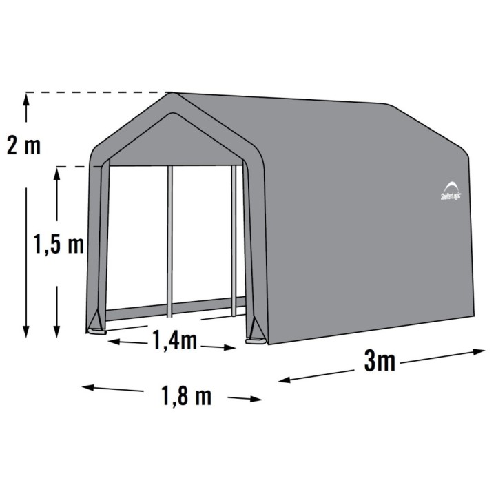 Abri de jardin souple gris en toile imperméable 5,4m² ShelterLogic