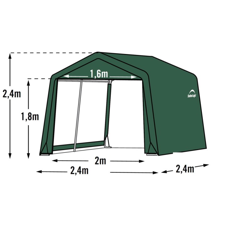 Abri de jardin souple vert en toile imperméable 5,76m² ShelterLogic