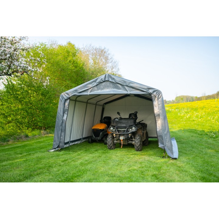 Garage souple gris en toile imperméable 18,13m² ShelterLogic