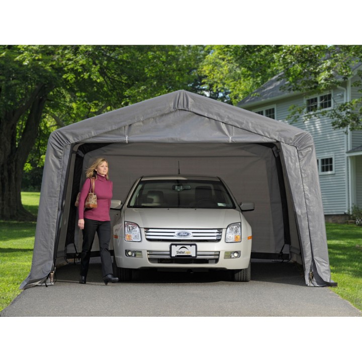 Garage souple gris en toile imperméable 18,13m² ShelterLogic