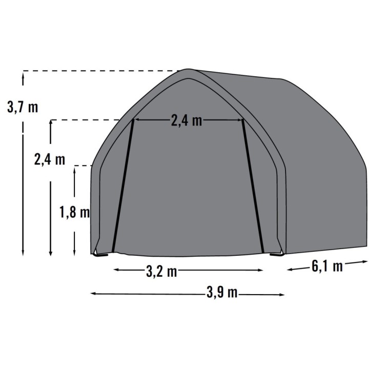 Garage souple vert en toile imperméable 23,8m² ShelterLogic