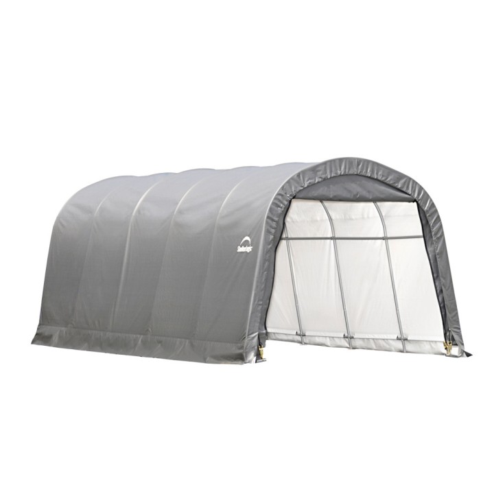 Garage souple gris en toile imperméable 22,57m² Round-Top ShelterLogic