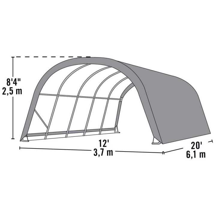 Tente de pâturage verte en toile imperméable 22,6m² Run-In-Shed ShelterLogic