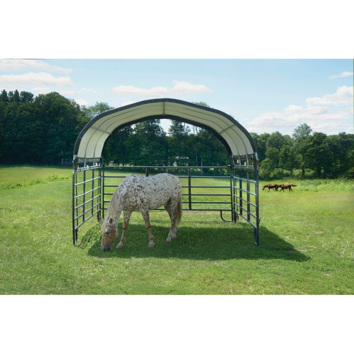 Toit vert en toile imperméable pour enclos pour chevaux ShelterLogic