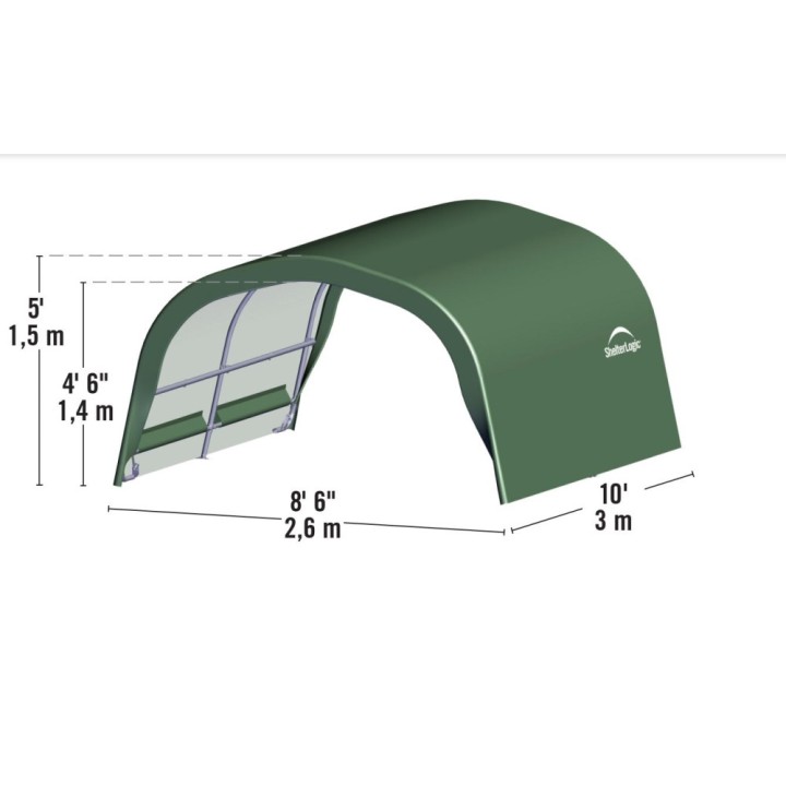 Tente de pâturage verte en toile imperméable 7,8m² Run-In-Shed ShelterLogic