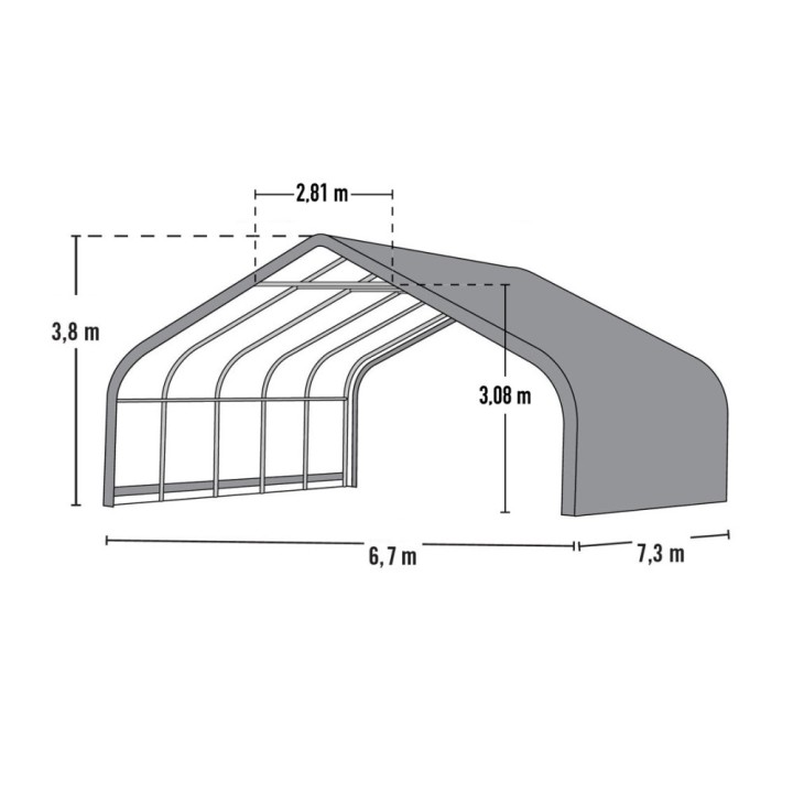 Tente de pâturage verte en toile imperméable 49,6m² Run-In-Shed ShelterLogic