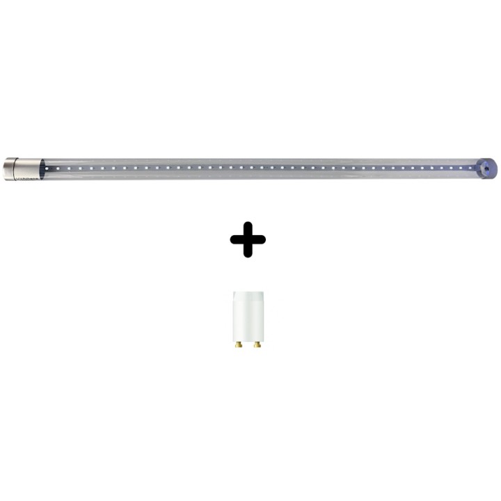 Tube LED anti-éclats UVAthena 9W T8 59 cm pour désinsectiseur 120 m²