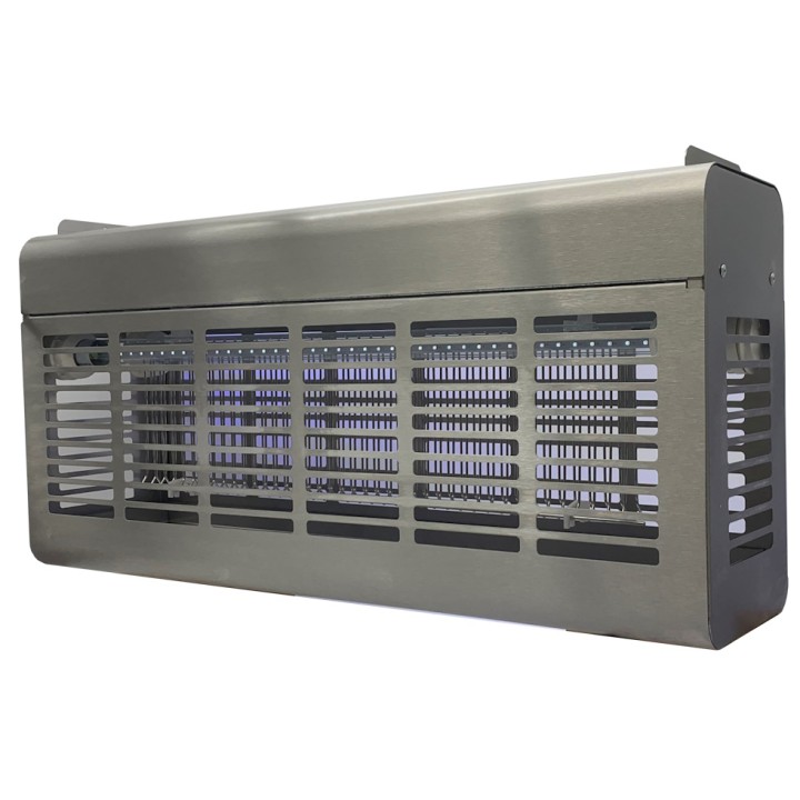 Désinsectiseur LED AGR18 - 120 à 240 m², inox, IP54 avec tubes anti-éclats