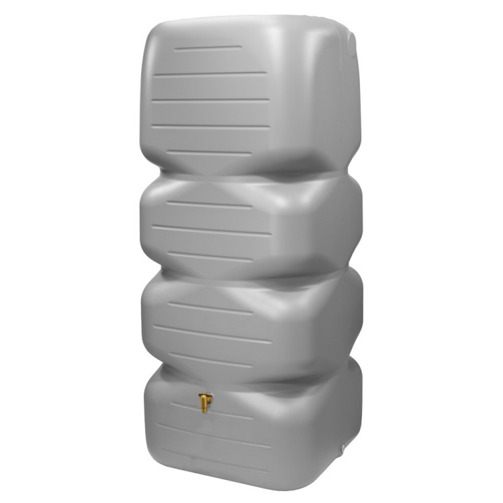 Réservoir de jardin Cubus gris béton avec robinet PE, 1000 litres