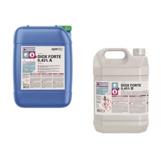 Désinfectant à 2 composants Diox Forte 0,45% A+B Agrivet - 18L + 2L