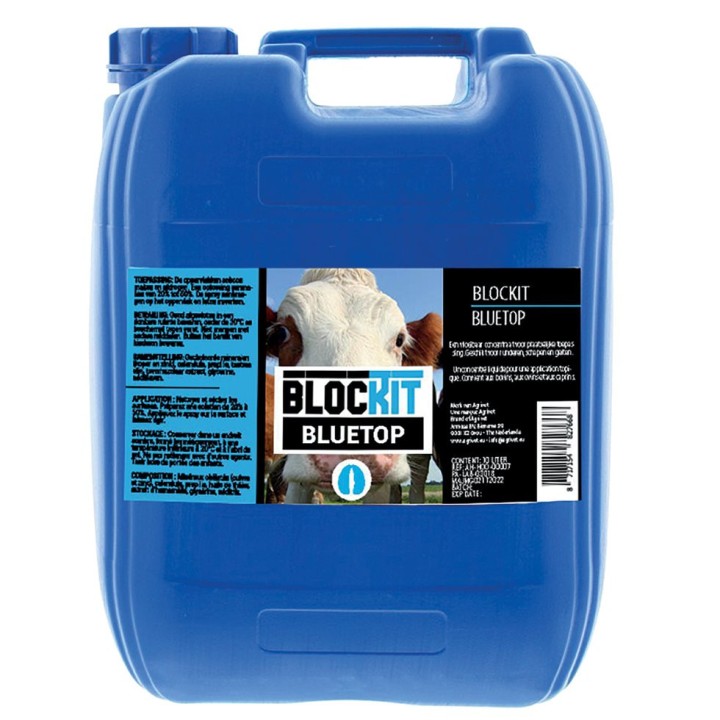 Liquide concentré Blockit Bluetop - Pour le soin des onglons - Bidon 10 Litres