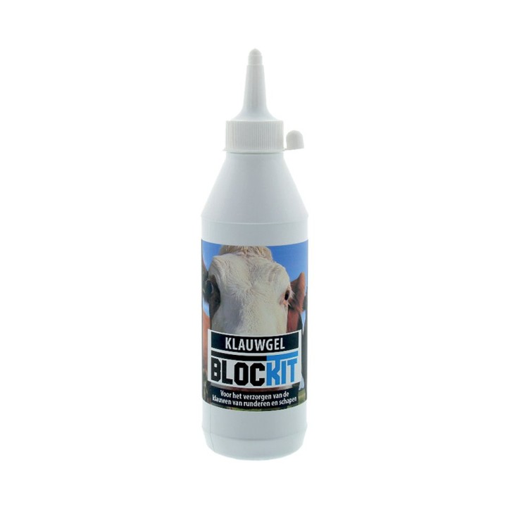 Soin des onglons Blockit BlueGel, pour vaches, ovins et caprins - Flacon doseur 500 ml