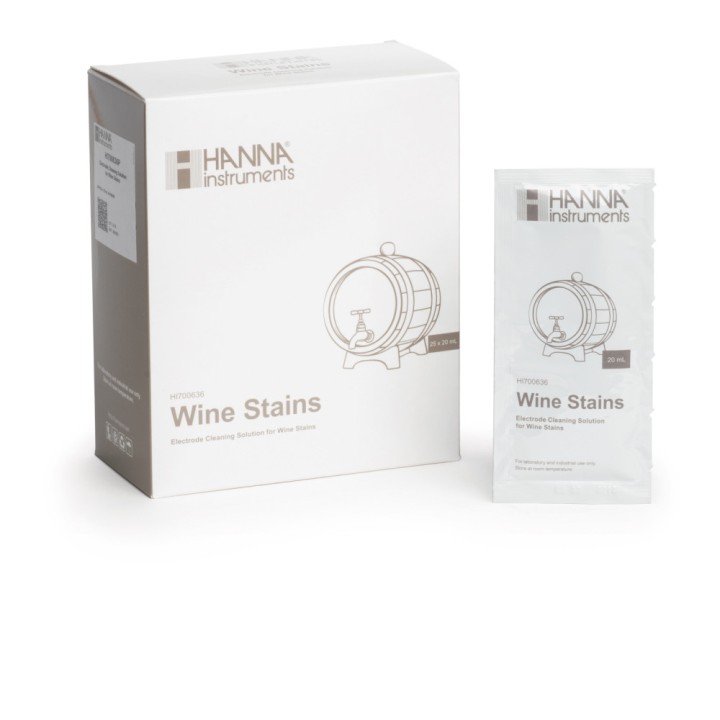 Solution de nettoyage pour électrodes, taches de vin Hanna Instruments - 25 sachets de 20 mL