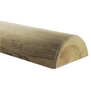 Demi-rondin fraisé pin traité classe 4 vert Ø 10 cm, longueur 2,0 m