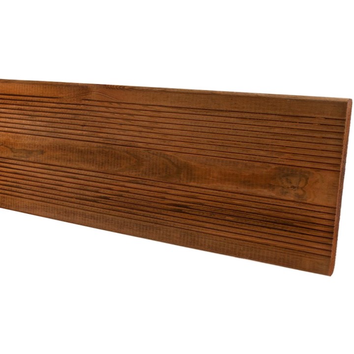 Lame de terrasse en Pin Scandinave 27 x 145 mm, classe 4 marron certifié CTB B+ - Lot de 5