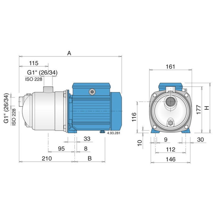 Pompe multicellulaire MXPM 204P MONO Calpeda