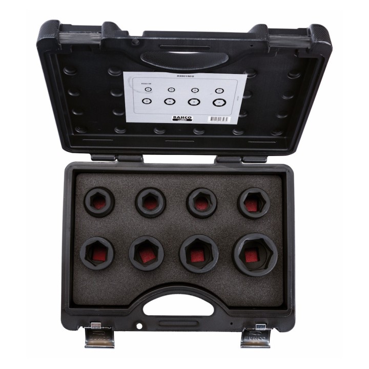 Jeu de douilles à choc 6 pans 3/4" - 8 pièces Bahco