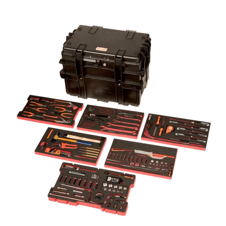 Caisse à roulettes 4 tiroirs 162 outils Bahco