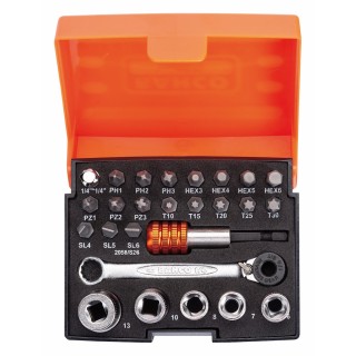 Coffret de douilles et embouts 1/4'' - 26 pièces Bahco