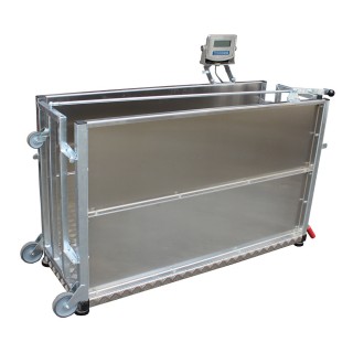 Cage de pesée mobile pour animaux jusqu'à 300 Kg