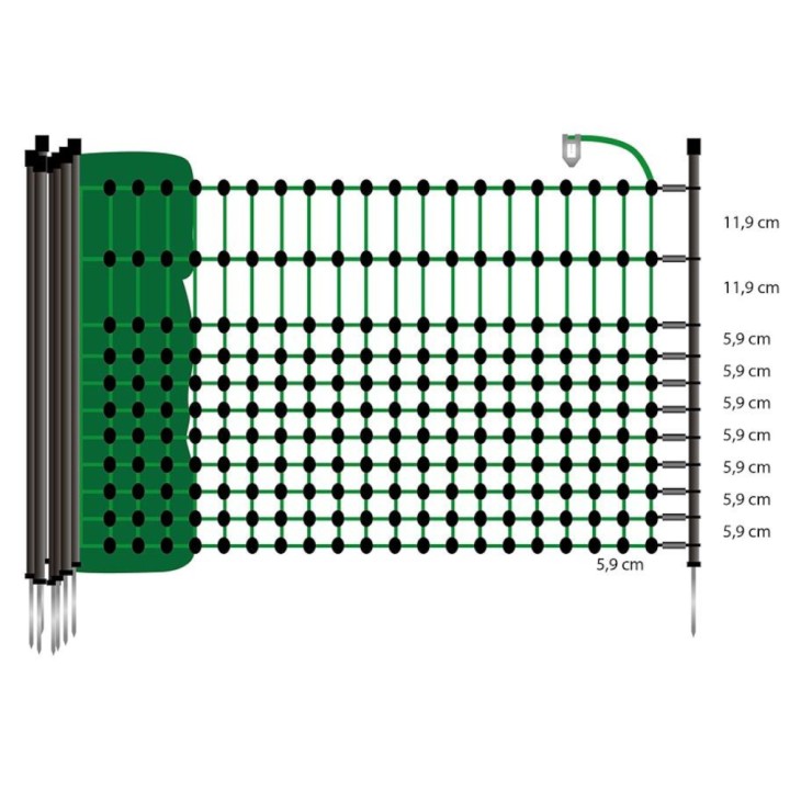 Filet Hobby vert pour animaux domestiques 65/1-5/N-15m Gallagher
