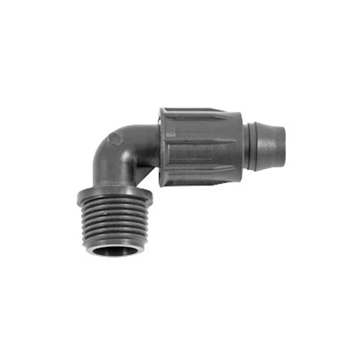 Coude TWIST LOCK HWD NETAFIM Ø 16 mm x 1/2" mâle, lot 50 pcs