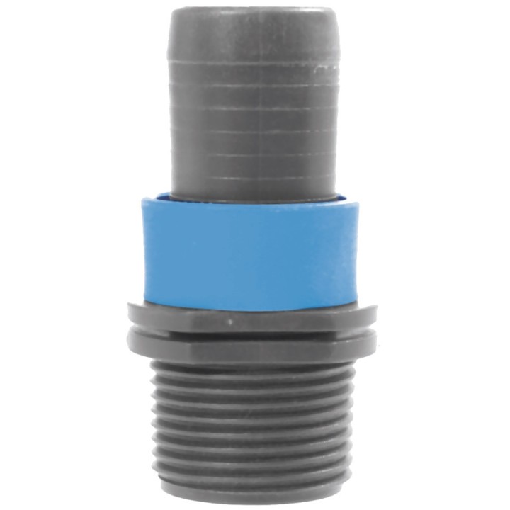 Jonction à bague bleue NETAFIM Ø 22 mm x 3/4" mâle, lot 100 pcs
