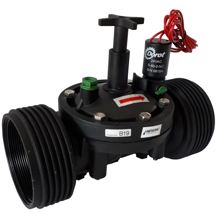 Électrovanne F/F 3" 24V AC en ligne, avec réglage de débit - Vanne NETAFIM DOROT SERIE 75
