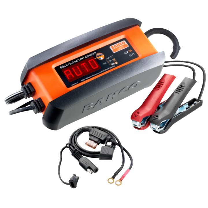 Chargeur mainteneur de charge automatique BBCE12-3 Bahco 3 A pour batteries 12V et Lithium LiFeP04