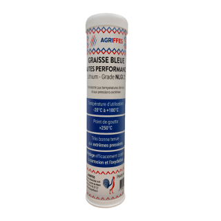 Graisse Agriffes Bleue Lithium Hautes Performances - Cartouche 0,4 kg
