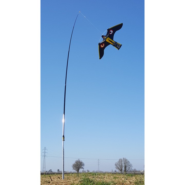 Kit cerf-volant effaroucheur Volgeur, rapace œil brillant + pivot + mât 4 m