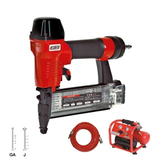 Ensemble cloueur pneumatique J-55 P1 Alsafix pour Minibrads - Brads, avec compresseur - Tuyau