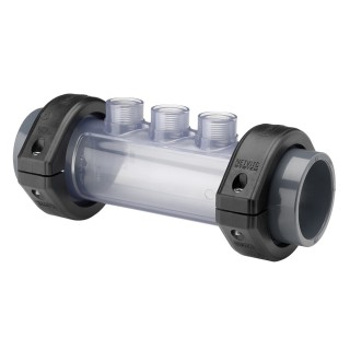 Collecteur porte sonde transparent 3 sorties PN6