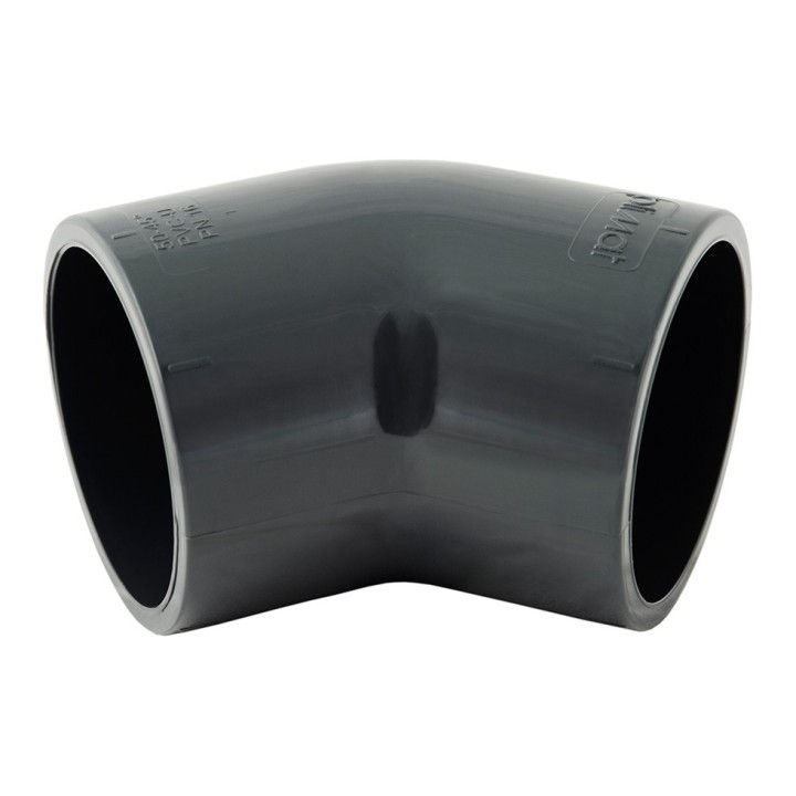 Coude 45° PVC, femelle à coller, Pression PN10