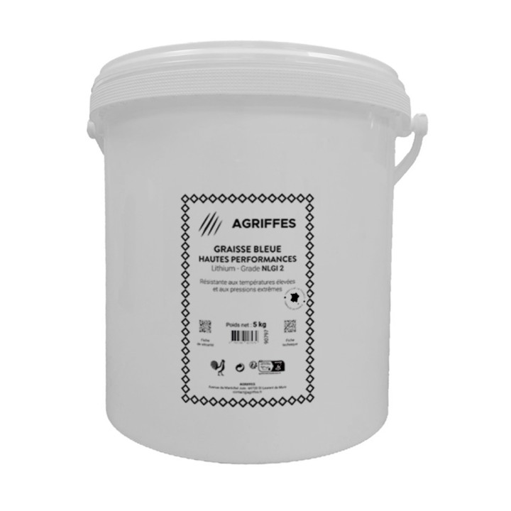 Graisse Agriffes Bleue Lithium Hautes Performances - Seau 5 kg