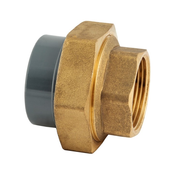 Raccord union mixte taraudé PVC/laiton-écrou laiton FF Pression PN16