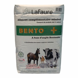 Bento+ complément alimentaire minéral à base d'argile bentonite Lafaure, en farine - Sac de 25 kg