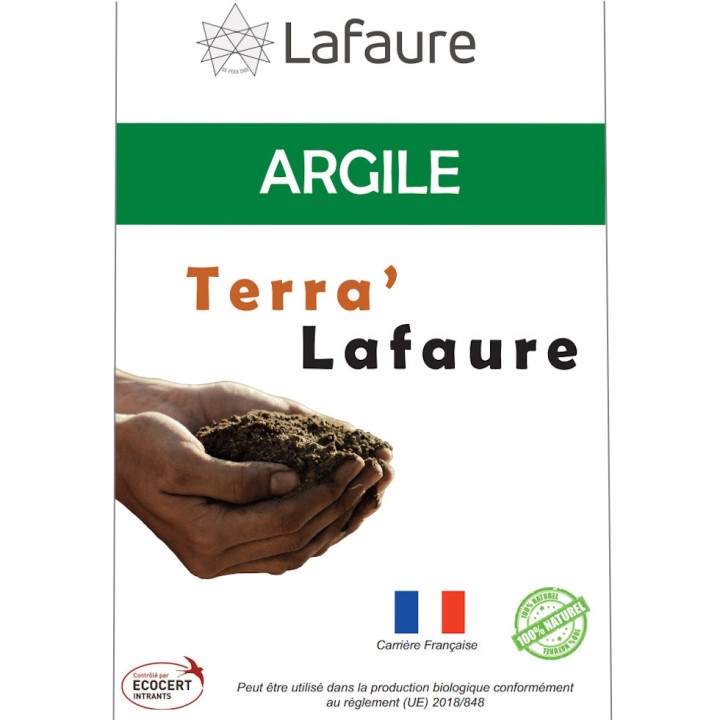 Argile bentonite multiusage du Périgord Lafaure - Terra Lafaure, en farine - Sac de 25 kg