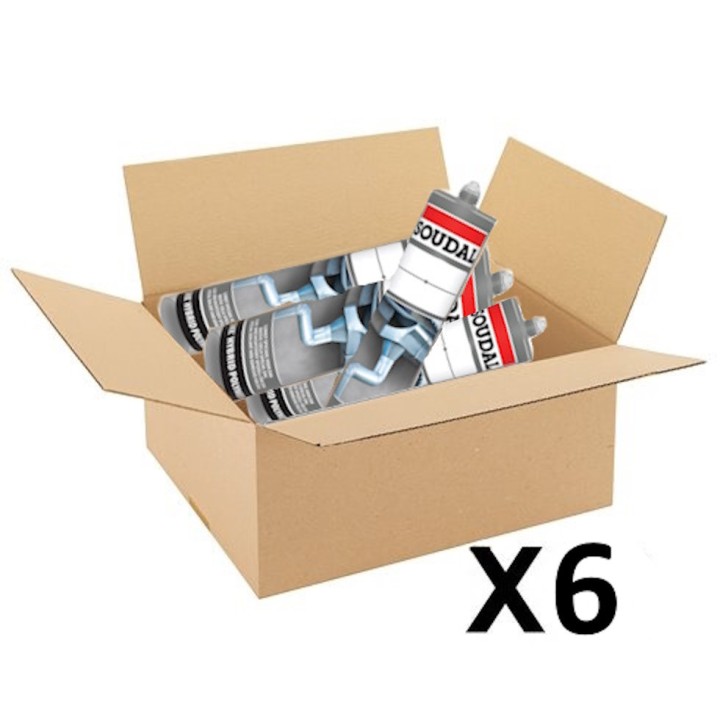 Mastic colle polymère ZINC FIX Soudal, hybride 290 ML - Gris zinc, vendu par 6