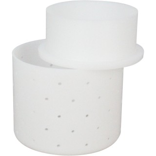 1 moule à fromage rond avec couvercle Milky, Ø 82 mm, capacité 450 gr.