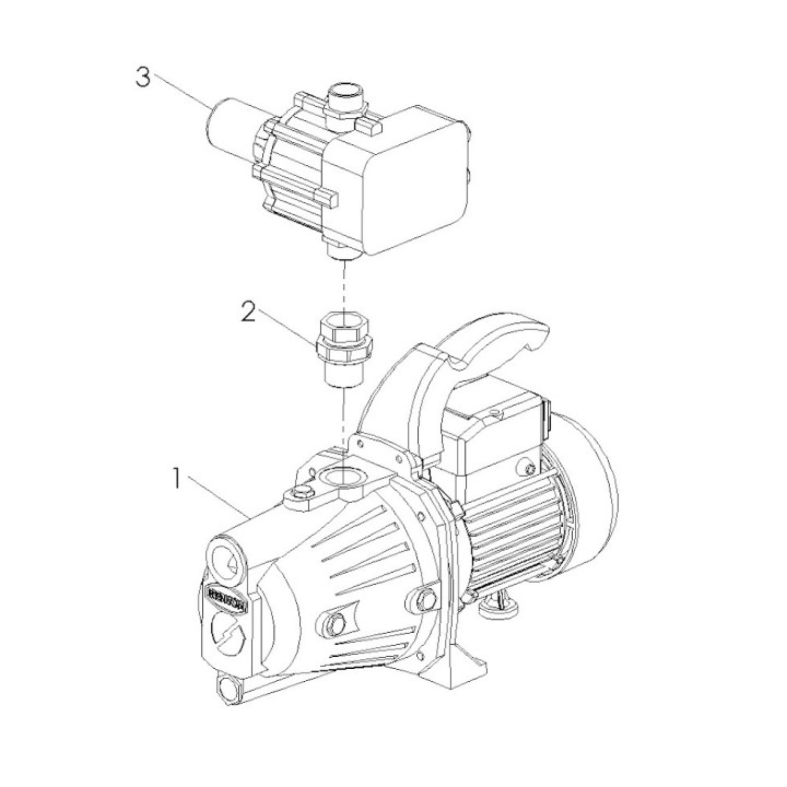 Pompe de surface automatique Presscontrol série Jet Fonte Renson, 230V - 0,55KW