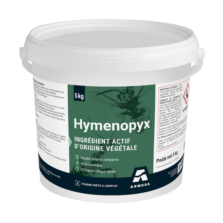 Poudre Hymenopyx contre les insectes volants et rampants Armosa - Pyrèthre - Seau 5 kg