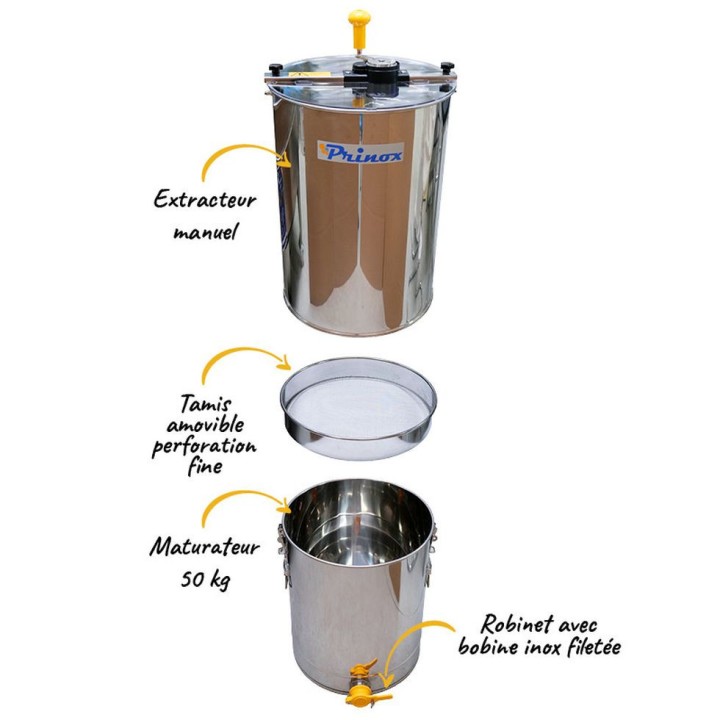 Duo extracteur-maturateur PRINOX® eco 4 hausses Dadant -  2 corps Langstroth / Dadant  - Thomas Apiculture