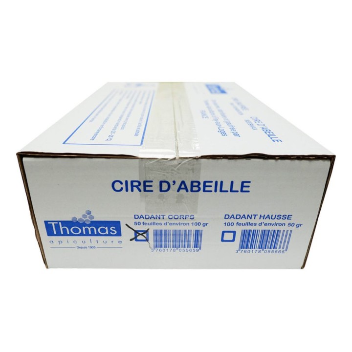 Cire corps Thomas gaufrée et conditionnée, disponible en plusieurs quantités - Thomas Apiculture