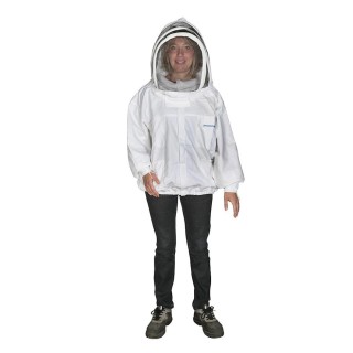 Blouson blanc apiculteur avec cagoule, disponible en plusieurs tailles - Thomas Apiculture