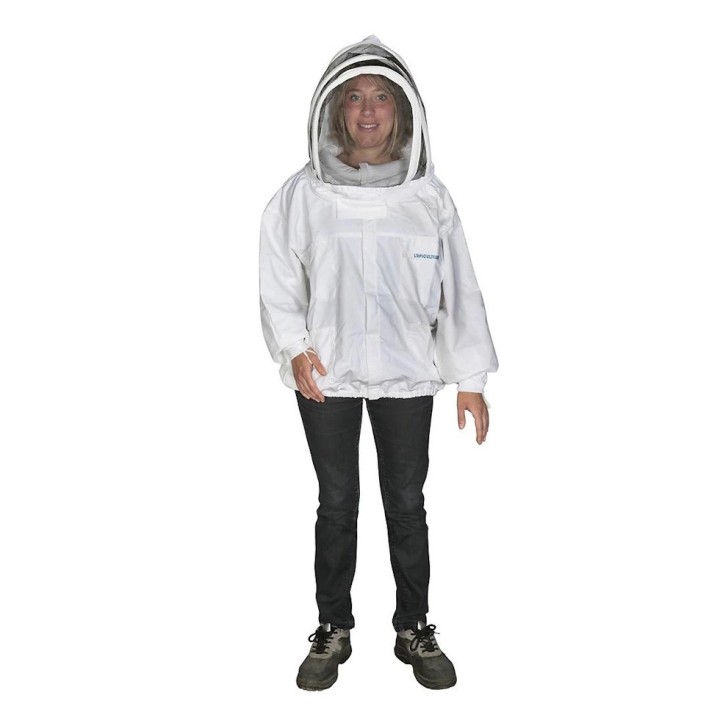 Blouson blanc apiculteur avec cagoule, disponible en plusieurs tailles - Thomas Apiculture